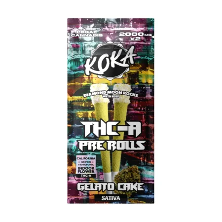 Koka THC-A Diamond Pre Rolls | Gelato Cake | Sativa 2gx2 10-Packs