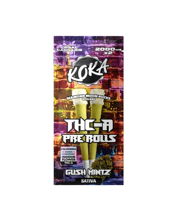 Koka THC-A Diamond Pre Rolls | Gush Mintz | Sativa 2gx2 10-Packs