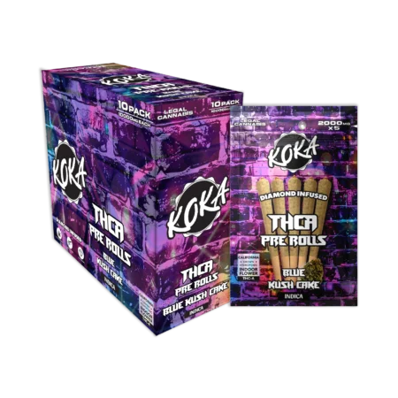THC-A Diamond Infused Pre Rolls | Blue Kush Cake | Indica - 2000mg (5 cones per pack)