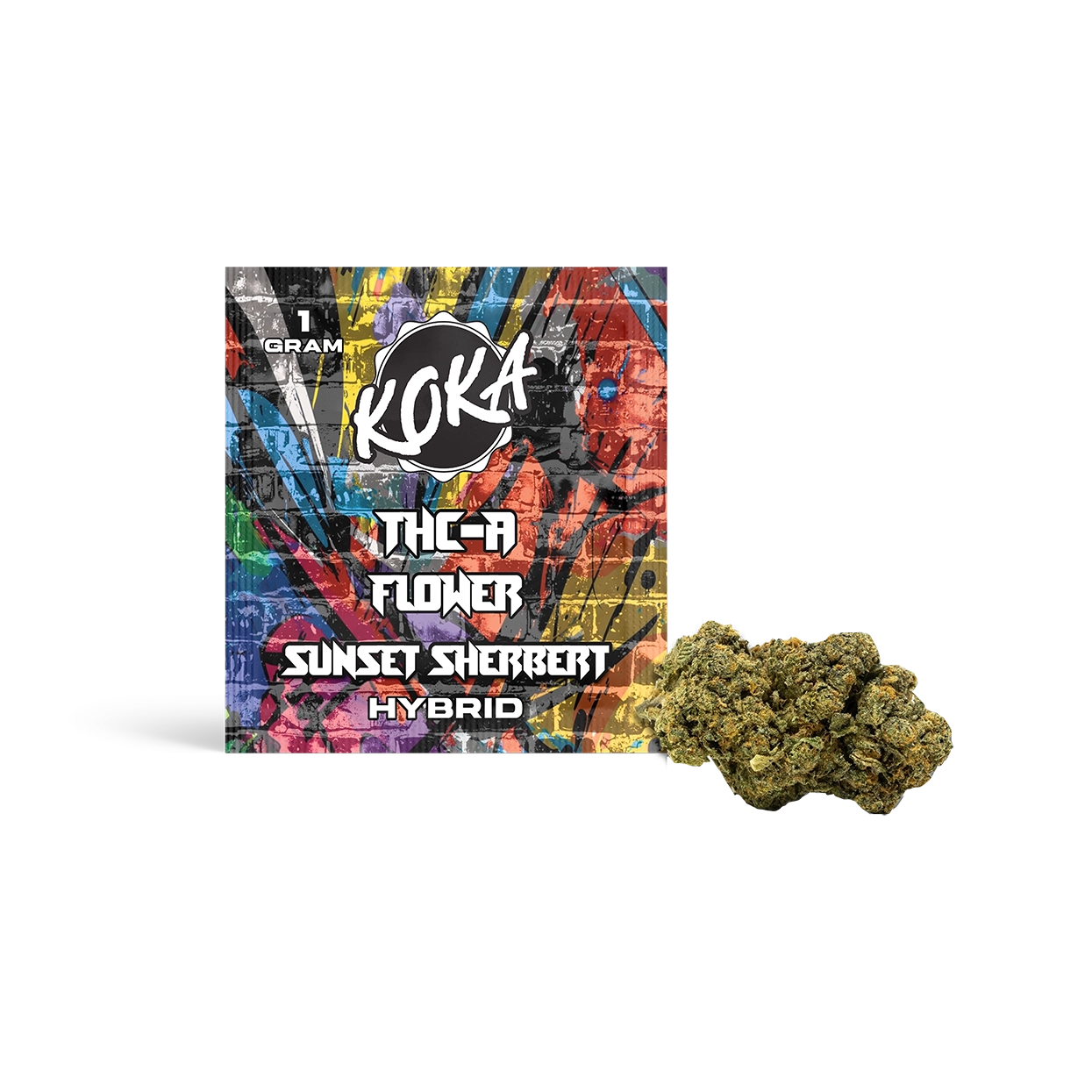 Koka THC-A Flower | Sunset Sherbert | Hybrid - 1 Gram