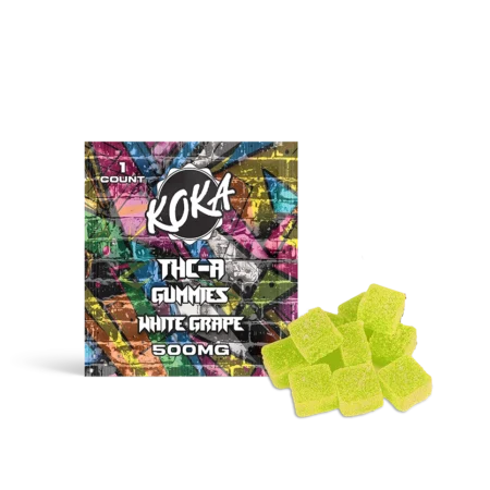 Koka THC-A Gummies | White Grape | 500mg Each 25-Count