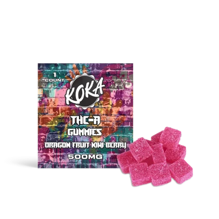 Koka THC-A Gummies | Dragon Fruit Kivi Berry | 500mg Each 25-Count