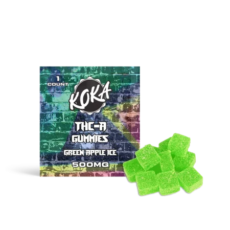 Koka THC-A Gummies | Green Apple Ice | 500mg Each 25-Count