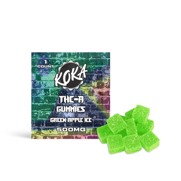 Koka THC-A Gummies | Green Apple Ice | 500mg Each 25-Count