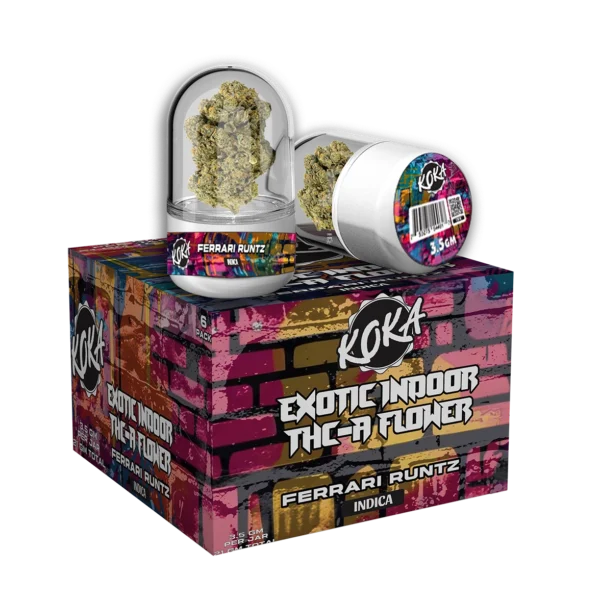 Koka Exotic Indoor THC-A Flower | Ferrari Runtz | Indica 3.5g Per Jar