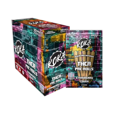 THC-A Diamond Infused Pre Rolls | Strawberry Cough | Hybrid - 2000mg (5 cones per pack)